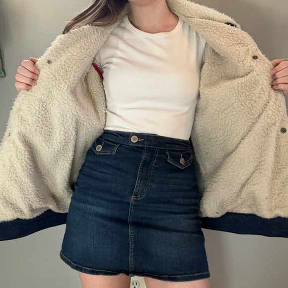 Vintage 1980s Dickies Men’s Sherpa Lined Denim Jacket Trucker. - Picture 7 of 14